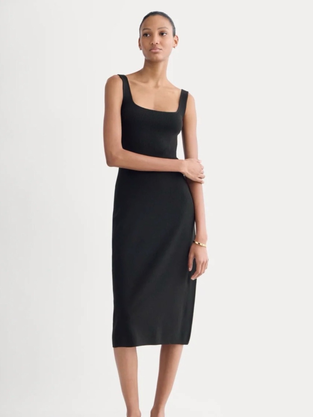 Everlane Black Ribbed Tank Midi Dress with Tag